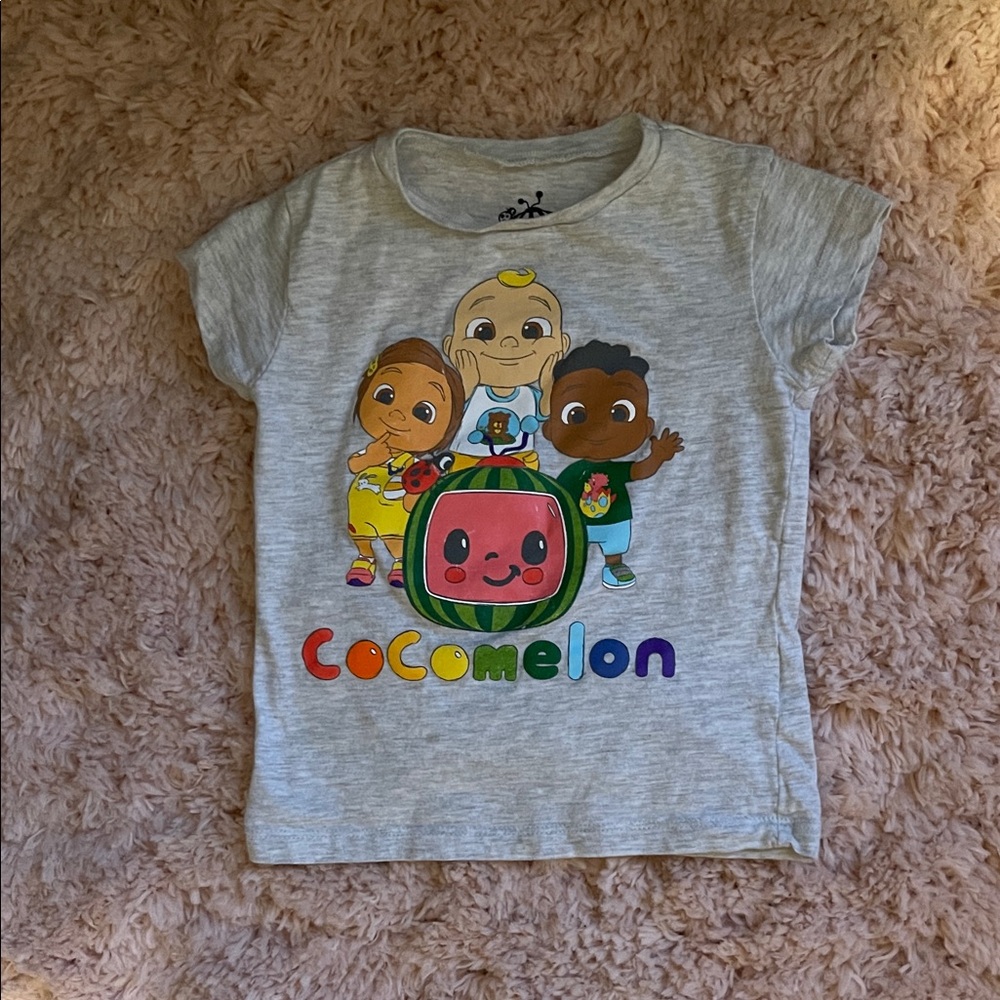 Cocomelon Kids Gray T-Shirt with Colorful Print
